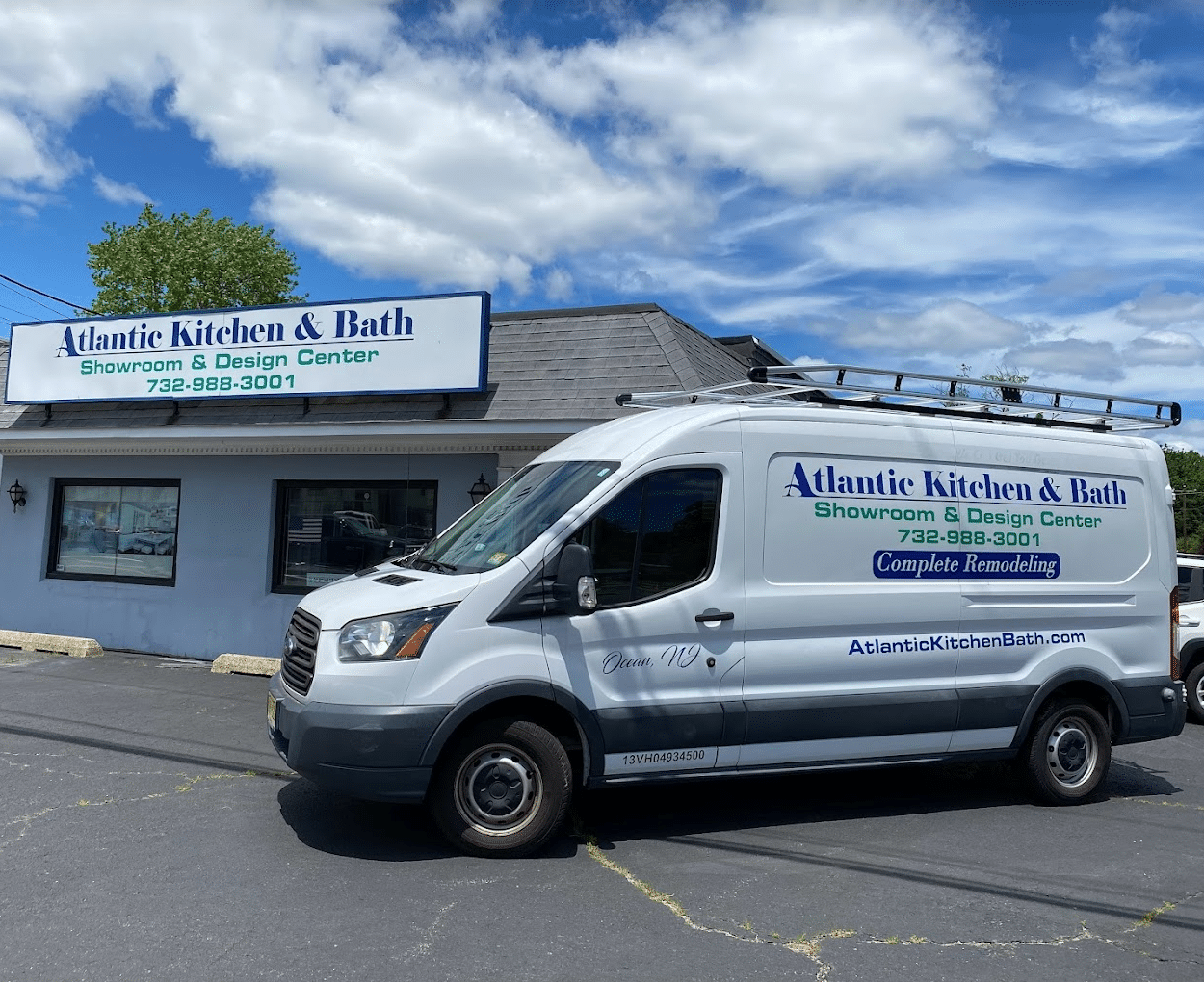 Atlantic Kitchen and Bath Store front and Van